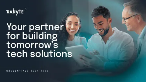 Sample credentials slide reading Your partner for building tomorrow's tech solutions