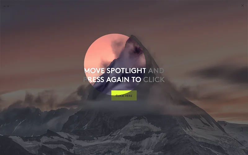 Spotlight circle highlighting text on a slide